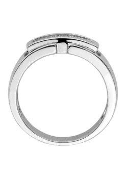 Budget 🔔 Men's 1/10 ct. t.w. Diamond Polished Ring in Rhodium Plated Sterling Silver by Belk & Co. ⭐ 5 Budget 🔔 Men's 1/10 ct. t.w. Diamond Polished Ring in Rhodium Plated Sterling Silver by Belk & Co. ⭐ -DealsBelk & Co. Store Belk 15445