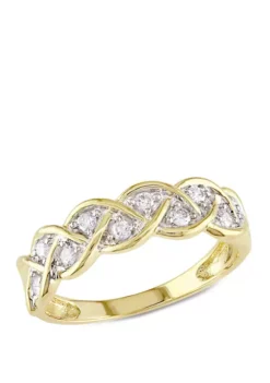 Brand new 😍 1/4 ct. t.w. Diamond Braided Anniversary Band in 10k Yellow Gold by Belk & Co. ✨ -DealsBelk & Co. Store Belk 1545