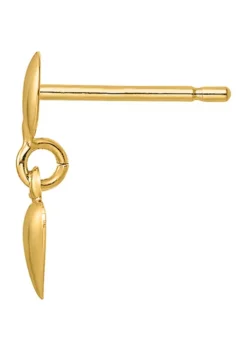 New 💯 14K Yellow Gold Polished Heart Post Dangle Earrings by Belk & Co. 🎉 -DealsBelk & Co. Store Belk 15450