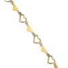New 🎉 14K Yellow Gold Polished Diamond Cut Open and Stamp Heart 7.5 Inch Bracelet by Belk & Co. ❤️