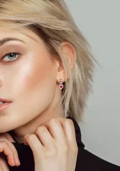 Coupon 🧨 Created Ruby and Created White Sapphire Heart Earrings in Sterling Silver by Belk & Co. 😍 -DealsBelk & Co. Store Belk 15486