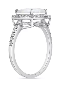 Budget 👏 1.16 ct. t.g.w. Blue Sapphire and 5/8 ct. t.w. Diamond Vintage Halo Ring in 14K White Gold by Belk & Co. 🥰 -DealsBelk & Co. Store Belk 1549