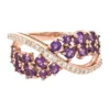 Buy 💯 1/8 ct. t.w. Diamond and 7/8 ct. t.w. Amethyst Ring in 10K Pink Gold by Belk & Co. ⭐