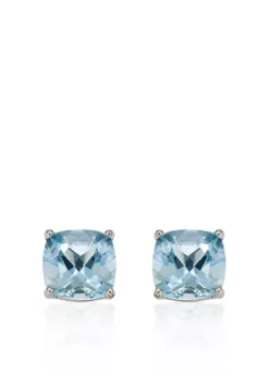 Best Pirce ✨ 14k White Gold 6mm Aquamarine Stud Earrings by Belk & Co. 🎁 -DealsBelk & Co. Store Belk 15501
