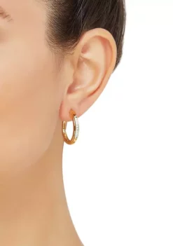 Best Sale ⌛ 1/4 ct. t.w. Diamond Hoop Earrings in 10K Yellow Gold by Belk & Co. 💯 -DealsBelk & Co. Store Belk 15521