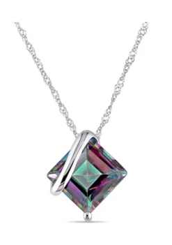 Promo ✨ 3 ct. t.w. Exotic Green Topaz Solitaire Pendant with Chain in 10k White Gold by Belk & Co. 🌟 -DealsBelk & Co. Store Belk 15535