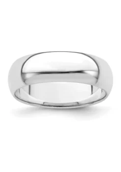 Flash Sale 😉 Sterling Silver Rhodium-plated 6 Millimeter Half-Round Band by Belk & Co. ✨