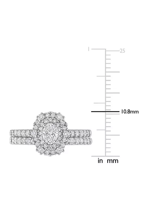 Cheap ๐ 1 CT TW Oval & Round Diamond Double Halo Cluster Bridal Set in 14k White Gold by Belk & Co. ๐ฅ 4 Cheap ๐ 1 CT TW Oval & Round Diamond Double Halo Cluster Bridal Set in 14k White Gold by Belk & Co. ๐ฅ - Image 4