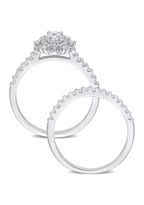 Cheap ๐ 1 CT TW Oval & Round Diamond Double Halo Cluster Bridal Set in 14k White Gold by Belk & Co. ๐ฅ 5 Cheap ๐ 1 CT TW Oval & Round Diamond Double Halo Cluster Bridal Set in 14k White Gold by Belk & Co. ๐ฅ - Image 5