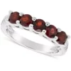 Buy 😉 Sterling Silver 4mm Round 5-Stone Garnet Ring by Belk & Co. ❤️