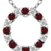 Brand new 🎉 1.17 ct. t.w. Garnet and Diamond Circle Necklace, Sterling Silver by Belk & Co. ❤️