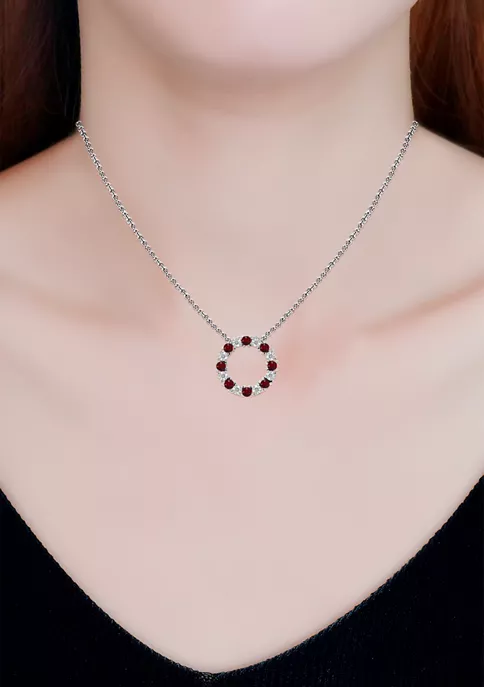 Brand new ๐ 1.17 ct. t.w. Garnet and Diamond Circle Necklace, Sterling Silver by Belk & Co. โค๏ธ 4 Brand new ๐ 1.17 ct. t.w. Garnet and Diamond Circle Necklace, Sterling Silver by Belk & Co. โค๏ธ - Image 4
