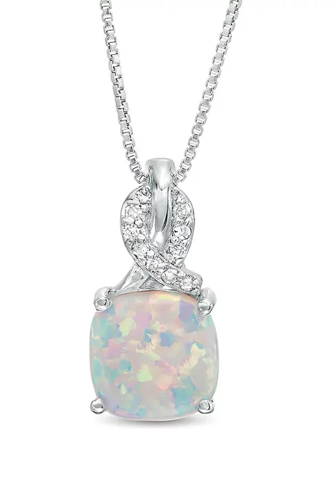 Cheapest 🌟 Lab Created 1.1 ct. t.w. Created Opal and Diamond Accent Pendant in Sterling Silver by Belk & Co. 😉 1 Cheapest 🌟 Lab Created 1.1 ct. t.w. Created Opal and Diamond Accent Pendant in Sterling Silver by Belk & Co. 😉