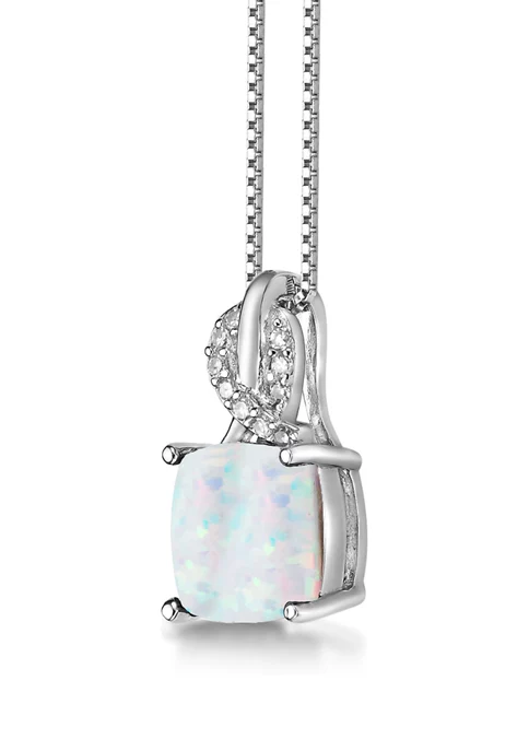 Cheapest 🌟 Lab Created 1.1 ct. t.w. Created Opal and Diamond Accent Pendant in Sterling Silver by Belk & Co. 😉 2 Cheapest 🌟 Lab Created 1.1 ct. t.w. Created Opal and Diamond Accent Pendant in Sterling Silver by Belk & Co. 😉 - Image 2
