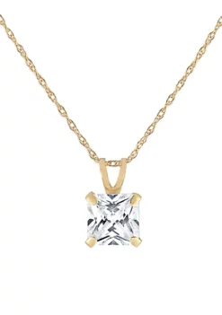 Flash Sale 🧨 Created White Sapphire Square Pendant necklace in 10k Yellow Gold by Belk & Co. ⭐ -DealsBelk & Co. Store Belk 1559