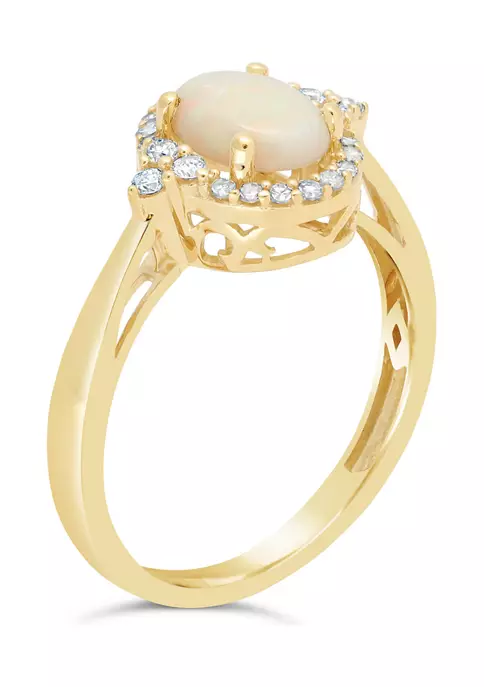 Best Pirce ๐คฉ 3/4 ct. t.w. Opal and 1/5 ct. t.w. Diamond Ring in 10K Yellow Gold by Belk & Co. ๐งจ 2 Best Pirce ๐คฉ 3/4 ct. t.w. Opal and 1/5 ct. t.w. Diamond Ring in 10K Yellow Gold by Belk & Co. ๐งจ - Image 2