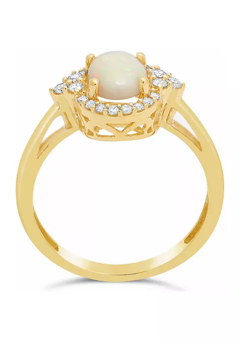 Best Pirce ๐คฉ 3/4 ct. t.w. Opal and 1/5 ct. t.w. Diamond Ring in 10K Yellow Gold by Belk & Co. ๐งจ 3 Best Pirce ๐คฉ 3/4 ct. t.w. Opal and 1/5 ct. t.w. Diamond Ring in 10K Yellow Gold by Belk & Co. ๐งจ - Image 3