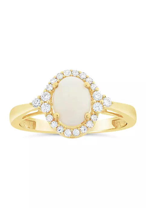 Best Pirce ๐คฉ 3/4 ct. t.w. Opal and 1/5 ct. t.w. Diamond Ring in 10K Yellow Gold by Belk & Co. ๐งจ 4 Best Pirce ๐คฉ 3/4 ct. t.w. Opal and 1/5 ct. t.w. Diamond Ring in 10K Yellow Gold by Belk & Co. ๐งจ - Image 4