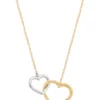 Best deal 👏 Double Heart on Rolo Chain Necklace in 10K Yellow & White Gold by Belk & Co. 👏