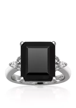 Cheapest ❤️ Sterling Silver Onyx and White Topaz Ring by Belk & Co. 🥰