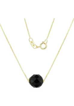 Best Pirce 👍 Black Onyx Necklace in 14K Yellow Gold with 18" Box Chain by Belk & Co. 🎁