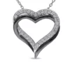Outlet ✨ Lab Created 5/8 CT TGW Created White Sapphire Crossover Heart Necklace in Sterling Silver with Black Rhodium by Belk & Co. 🥰