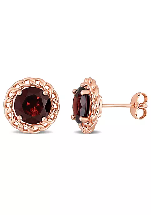Top 10 โจ 4 CT TGW Garnet Halo Stud Earrings in Rose Plated Sterling Silver by Belk & Co. ๐ 1 Top 10 โจ 4 CT TGW Garnet Halo Stud Earrings in Rose Plated Sterling Silver by Belk & Co. ๐