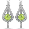 Coupon 👏 2.34 ct. t.w. Peridot and White Topaz Hoop Earrings in Sterling Silver by Belk & Co. 😉
