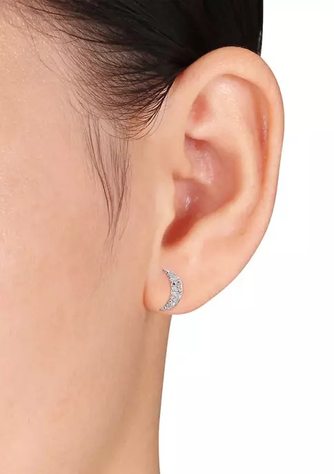 Best Sale ๐ 1/10 ct. t.w. Diamond Crescent Moon Stud Earrings in Sterling Silver by Belk & Co. ๐ 2 Best Sale ๐ 1/10 ct. t.w. Diamond Crescent Moon Stud Earrings in Sterling Silver by Belk & Co. ๐ - Image 2