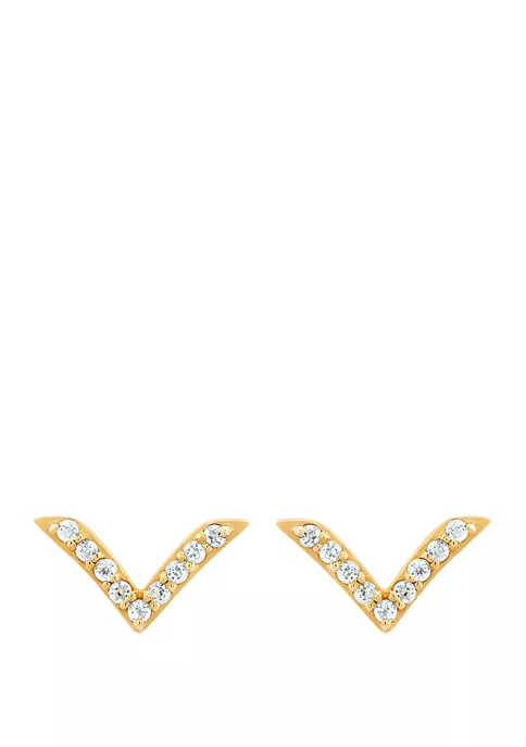 Coupon ✨ 1/4 ct. t.w. Lab Created White Sapphire Earrings in 10K Yellow Gold by Belk & Co. 😉 2 Coupon ✨ 1/4 ct. t.w. Lab Created White Sapphire Earrings in 10K Yellow Gold by Belk & Co. 😉 - Image 2