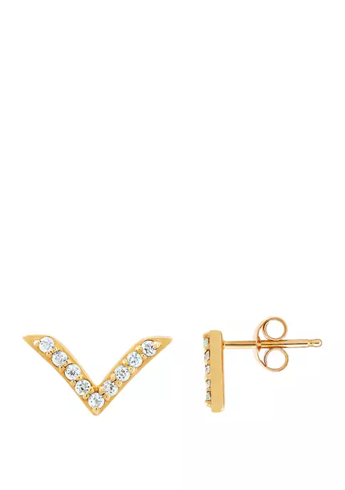 Coupon ✨ 1/4 ct. t.w. Lab Created White Sapphire Earrings in 10K Yellow Gold by Belk & Co. 😉 3 Coupon ✨ 1/4 ct. t.w. Lab Created White Sapphire Earrings in 10K Yellow Gold by Belk & Co. 😉 - Image 3