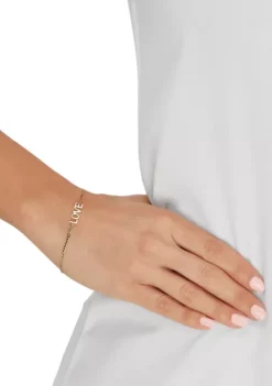 Flash Sale 🥰 Love Curb Chain Bracelet in 10K Yellow Gold by Belk & Co. 💯 -DealsBelk & Co. Store Belk 15726