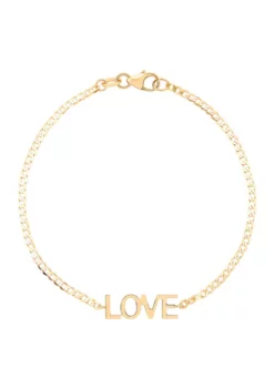 Flash Sale 🥰 Love Curb Chain Bracelet in 10K Yellow Gold by Belk & Co. 💯 -DealsBelk & Co. Store Belk 15727