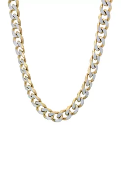 Cheap ❤️ Stainless Steel 8 Millimeter Curb Chain Necklace with Gold Tone Ion Plating, 24 Inch by Belk & Co. 🌟