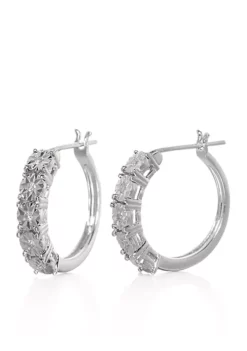 Wholesale ✨ .08 ct. t.w. Diamond Hoop Earrings in Sterling Silver by Belk & Co. 🌟 -DealsBelk & Co. Store Belk 15767