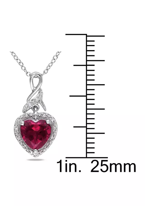 Best Sale ๐ Lab Created Diamond and Created Ruby Heart Twist Pendant with Chain in Sterling Silver by Belk & Co. ๐งจ 2 Best Sale ๐ Lab Created Diamond and Created Ruby Heart Twist Pendant with Chain in Sterling Silver by Belk & Co. ๐งจ - Image 2