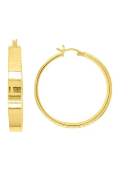 Best deal 🔔 5 mm x 2.5 mm x 40 mm Rectangular Tube Hoop Earrings in Sterling Silver by Belk & Co. 🌟