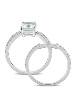 Best Sale ๐ Octagon Aquamarine and 1/3 CT TW Diamond Bridal Ring Set in 14k White Gold by Belk & Co. ๐ 8 Best Sale ๐ Octagon Aquamarine and 1/3 CT TW Diamond Bridal Ring Set in 14k White Gold by Belk & Co. ๐ -DealsBelk & Co. Store Belk 15797