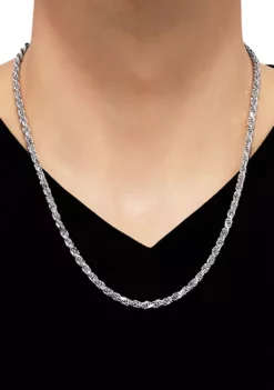 Outlet ✔️ 22 Inch Rope Chain Necklace in Sterling Silver by Belk & Co. 🧨 -DealsBelk & Co. Store Belk 1580