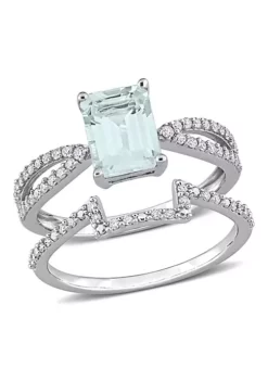 Best Sale ๐ Octagon Aquamarine and 1/3 CT TW Diamond Bridal Ring Set in 14k White Gold by Belk & Co. ๐ 11 Best Sale ๐ Octagon Aquamarine and 1/3 CT TW Diamond Bridal Ring Set in 14k White Gold by Belk & Co. ๐ -DealsBelk & Co. Store Belk 15800
