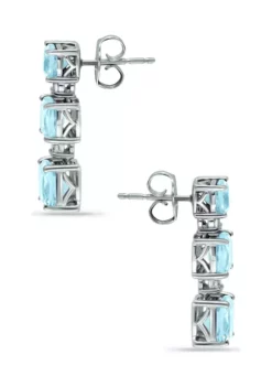 Best Pirce 🤩 4.06 ct. Blue Topaz and Created White Sapphire Drop Earrings, Sterling Silver by Belk & Co. 🥰 -DealsBelk & Co. Store Belk 15802