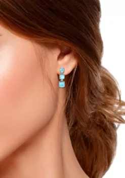 Best Pirce 🤩 4.06 ct. Blue Topaz and Created White Sapphire Drop Earrings, Sterling Silver by Belk & Co. 🥰 -DealsBelk & Co. Store Belk 15803