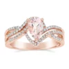 Best Sale ⭐ 1 ct. t.w. Morganite and 1/4 ct. t.w. Diamond Ring in 10K Rose Gold by Belk & Co. ❤️