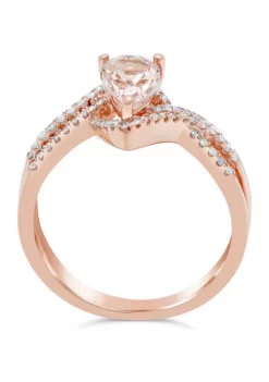 Best Sale ⭐ 1 ct. t.w. Morganite and 1/4 ct. t.w. Diamond Ring in 10K Rose Gold by Belk & Co. ❤️ -DealsBelk & Co. Store Belk 15809