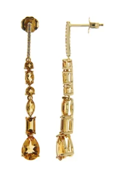Outlet 💯 Citrine and White Topaz Earrings in Gold Over Sterling Silver by Belk & Co. 🛒