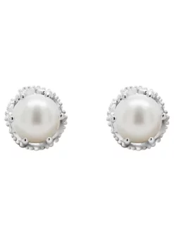 Cheapest 😀 Sterling Silver 6mm Round Pearl Stud Earrings by Belk & Co. 👏 -DealsBelk & Co. Store Belk 15832