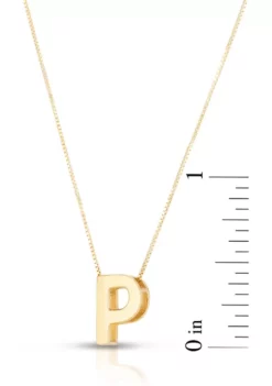 Outlet 😍 14 Karat Yellow Gold Block Initial-P Necklace by Belk & Co. 🥰