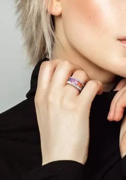 Discount ⌛ 3. 88 ct. t.w. Multicolor Lab Created Sapphire Eternity Ring in Sterling Silver by Belk & Co. 😀 -DealsBelk & Co. Store Belk 1586