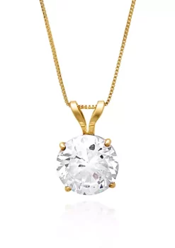 Best reviews of 🌟 14k Yellow Gold 7mm Cubic Zirconia Pendant by Belk & Co. 🛒