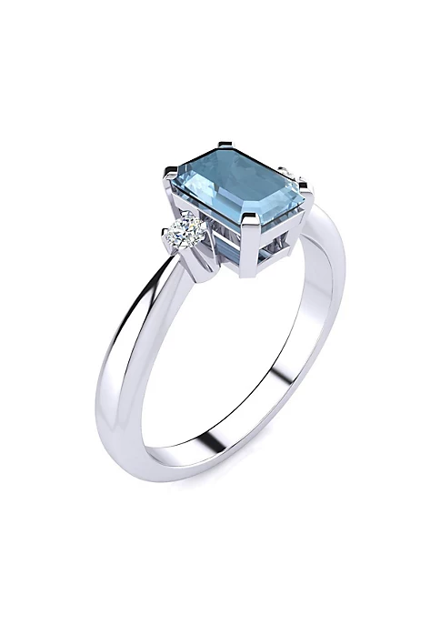 Coupon โญ 2 1/2cttw Octagon Shape Aquamarine and Diamond Ring In Sterling Silver by Belk & Co. ๐ 2 Coupon โญ 2 1/2cttw Octagon Shape Aquamarine and Diamond Ring In Sterling Silver by Belk & Co. ๐ - Image 2